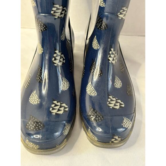 Women's Toms Cabrilla Rain boots Moonlight Blue Raindrop Print Size 9 - Picture 2 of 6